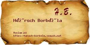 Hársch Borbála névjegykártya